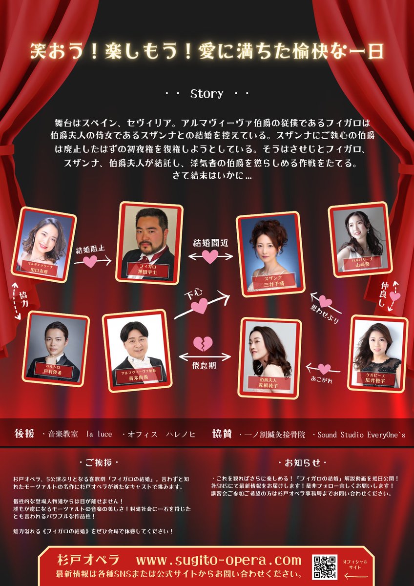 フライヤー裏面です✨登場人物が多いので相関図にしました😆予備知識があると楽しさ倍増です！