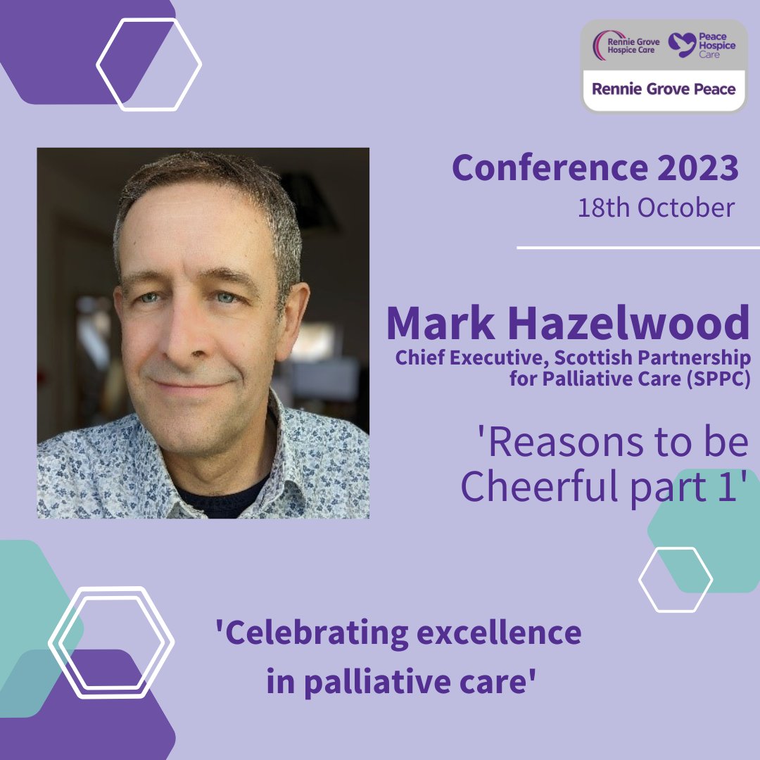 Delighted to announce <a href="/Palliative_Scot/">Mark Hazelwood (mostly on Bluesky)</a>, CEO, Scottish Partnership for Palliative Care, as one of our speakers at our conference in October, where we will be celebrating excellence in palliative care.

Read more about Mark, and book your tickets: renniegrovepeace.org/for-healthcare… #RGPconf