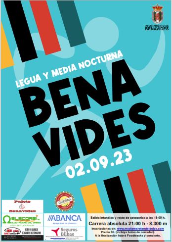 ClubMaratonBena's tweet photo. ¡¡Buenos días Salaos!!
Ya tenemos por aquí una nueva edición de la Legua y Media nocturna de Benavides.
Este año con sorpresas post carrera como food trucks o concierto, animaos y a disfrutar del deporte
Inscripciones en la P.Web https://t.co/EEHIti4Was o https://t.co/UVmYWWlkHS https://t.co/lSTtaWIYOh