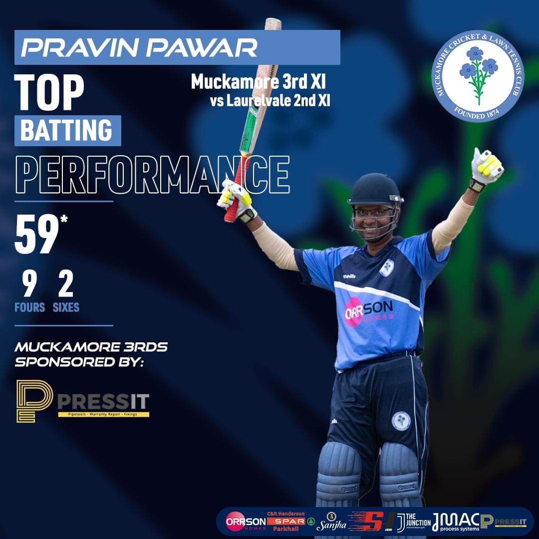 mcltc's tweet photo. Well batted Pravin!!  #muckamorefamily #bleedblue #continuetogrow #topoftheleague #chasingpromotion https://t.co/B4hH3IrKxM