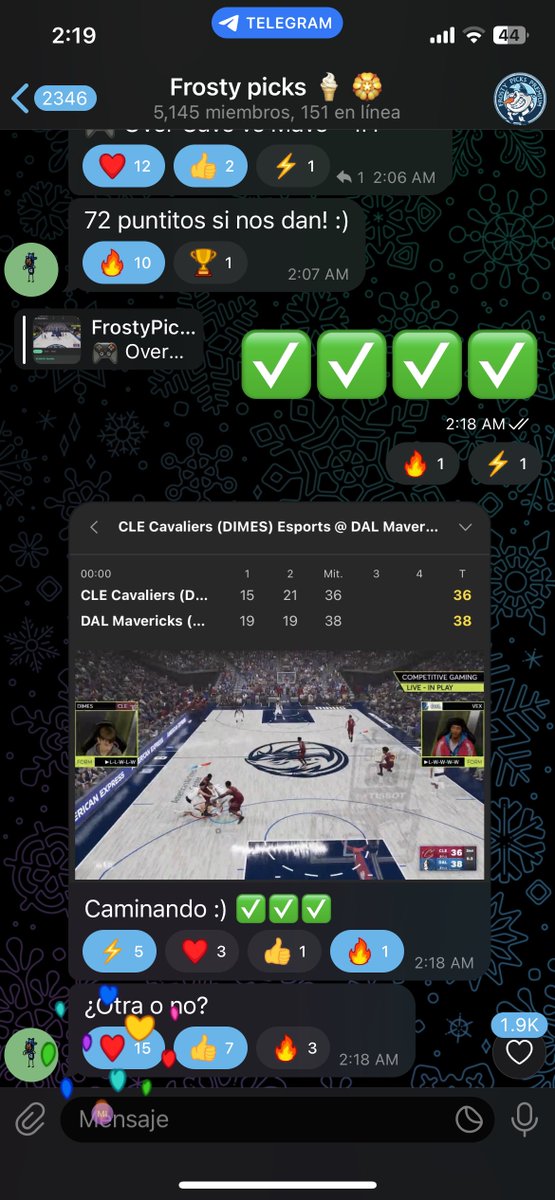 🌟 Las nocturnas con FrostyPicks son amor 🥰 

Únete YAYAYA es GRATIS:

T.me/fr0stxr

Reiniciamos racha ✅1-0 :)