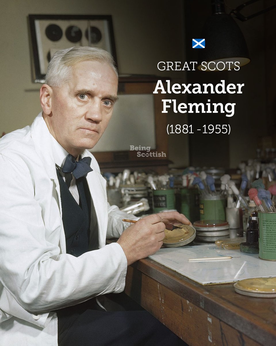 On this day in 1881: Scottish scientist Alexander Fleming was born near Darvel in Ayrshire. Fleming is famous for discovering and naming the world's first antibiotic in 1928. Penicillin has saved, and is still saving, millions of people around the world.