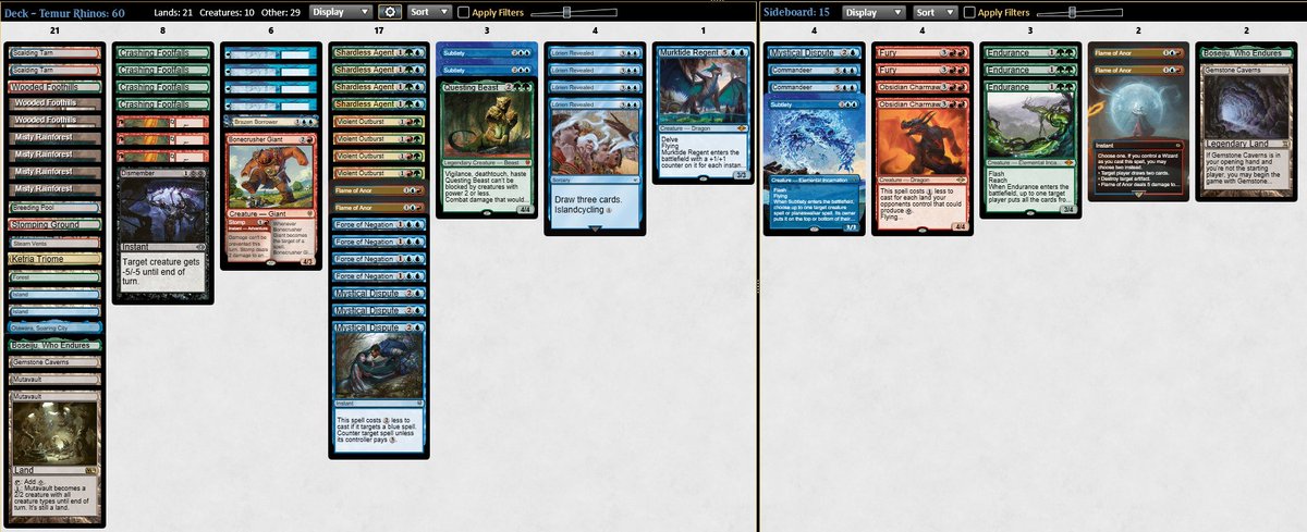 6-2 Modern Challenge with <a href="/lsv/">Luis Scott-Vargas</a> Wizard Deck 😇

R1: Scam 2-1
R2: Scam 2-1 
R3: Scam 0-2
R4: Temur Rhinos 2-0 
R5: GDS 2-1 
R6: Burn 2-1 
R7: Naya Devoted Druid 2-1
R8: Murktide 0-2