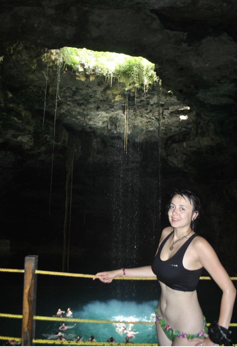 b00mstick's tweet photo. Mine at the husbands Mexico trip popped up in my memories today, here I am at an ancient cenote in Yucatan. Can’t believe I thought I looked fat in this picture…I spent waaaay too much time of my youth hating my body unfortunately https://t.co/DOPnfjz2Ub