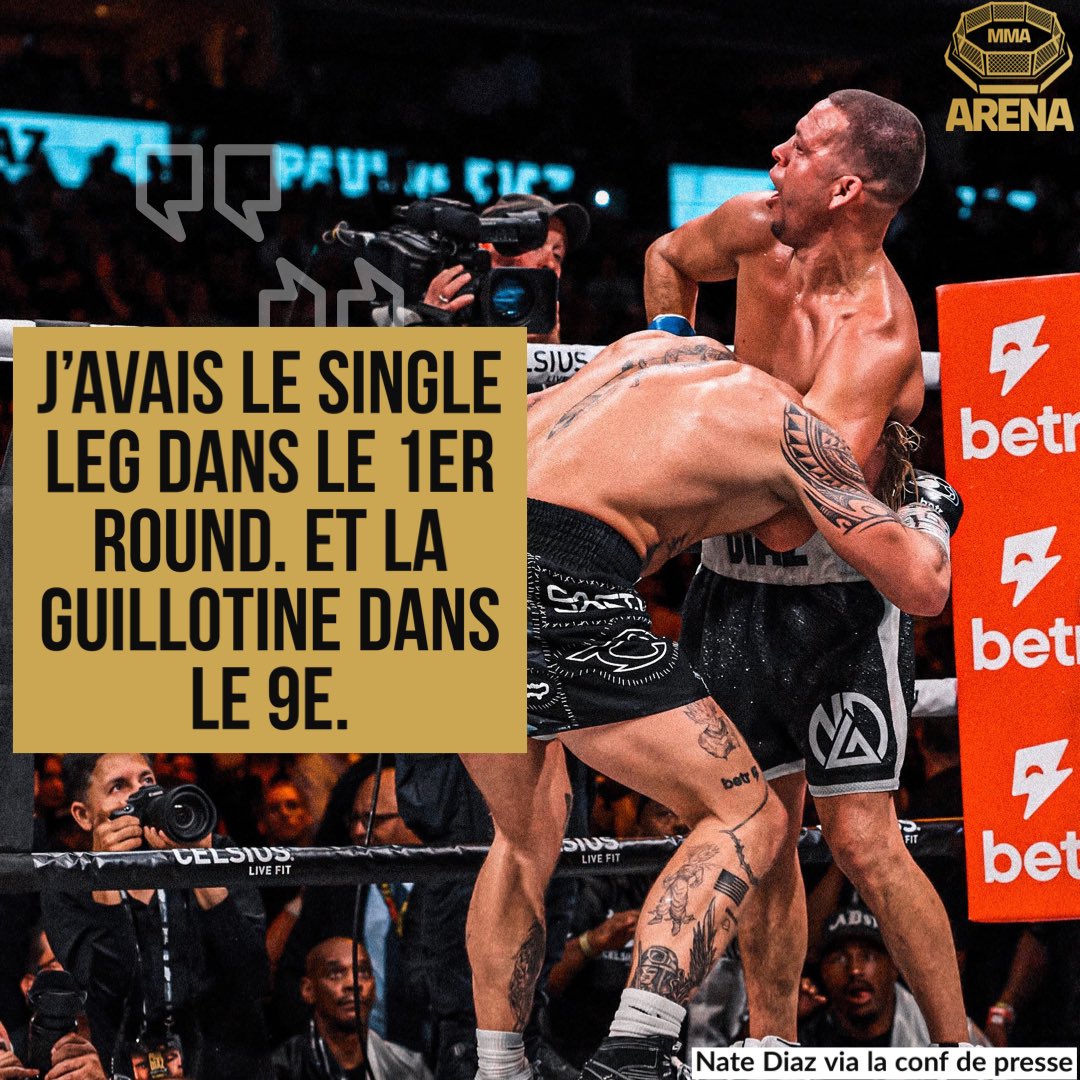 MMArena_'s tweet image. Nate Diaz avait verrouillé la guillotine 😂