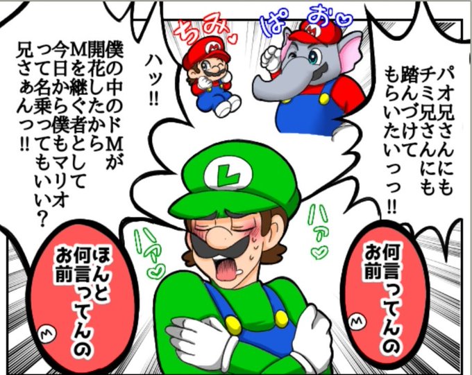 うちのルイージはに兄さん関連でネジぶっ飛んでるけどナイスガイなんです.. お猫さま(5月までに腹筋割る) さんのマンガ ツイコミ(仮)