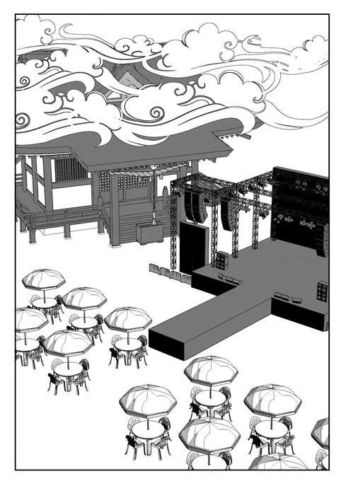 でかいの置いて試してみりゃいいか、と思って神社とステージとパラソル×2でやってみたが、まあLT変換までそんなに頑張ってる感じしないので、効果はあるの……かもしれない?