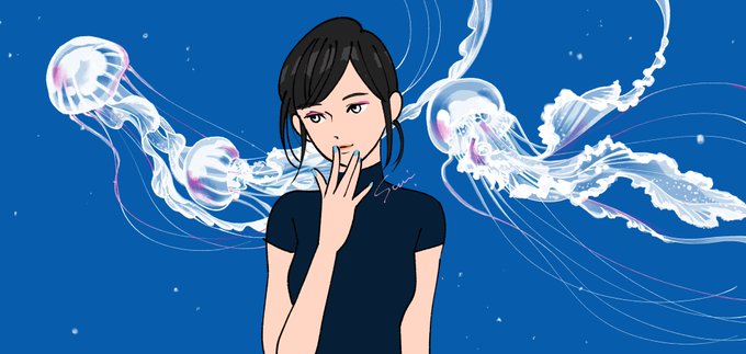 「black hair jellyfish」 illustration images(Latest)