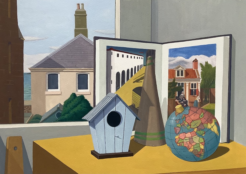 FidraFineArt's tweet photo. Art on a Sunday. Open today 12-4pm.

Nods to Georgio De Chirico and Pieter de Hooch as well as a #NorthBerwick view in this piece by Alan Connell.

Small Worlds
Gouache
39x28cm

#AlanConnell #GeorgioDeChirico #PieterdeHooch #NorthBerwick https://t.co/wSs2kDtc5X