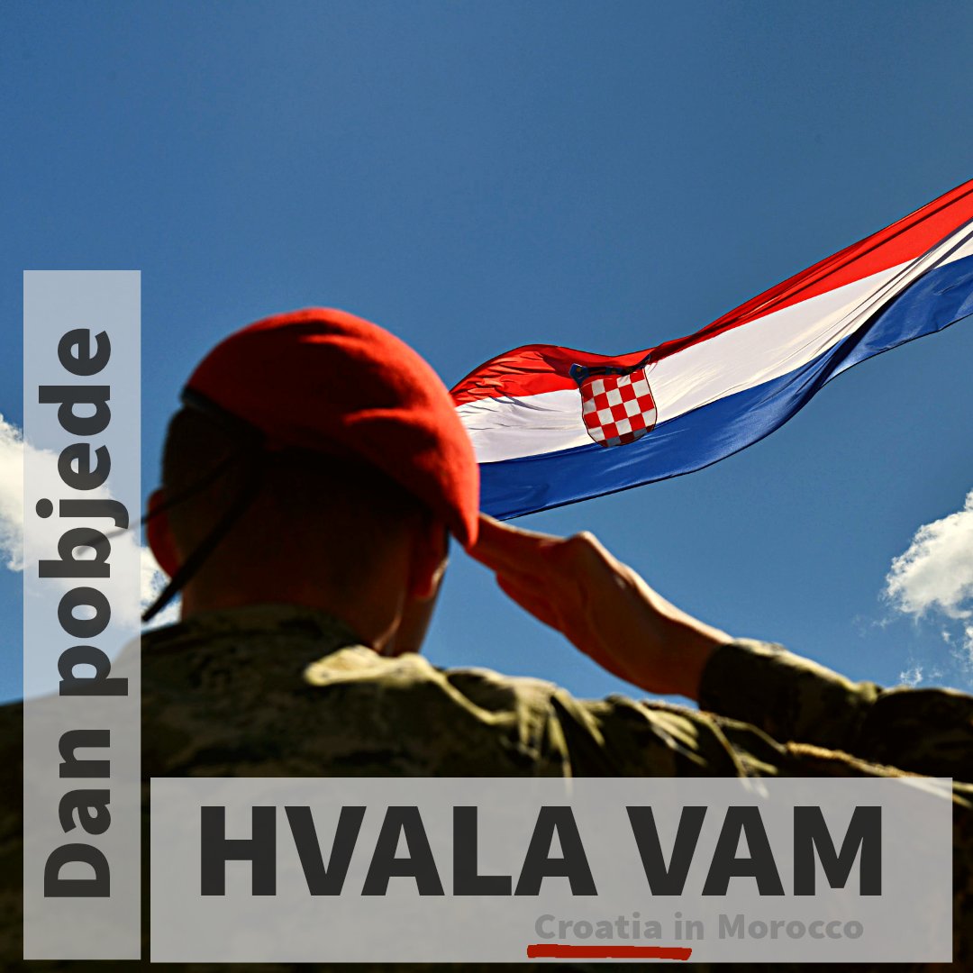 croembmorocco's tweet photo. Svim građankama i građanima Veleposlanstvo Republike Hrvatske u Maroku želi sretan Dan pobjede i domovinske zahvalnosti i Dan hrvatskih branitelja! https://t.co/qeN0Poqx6m