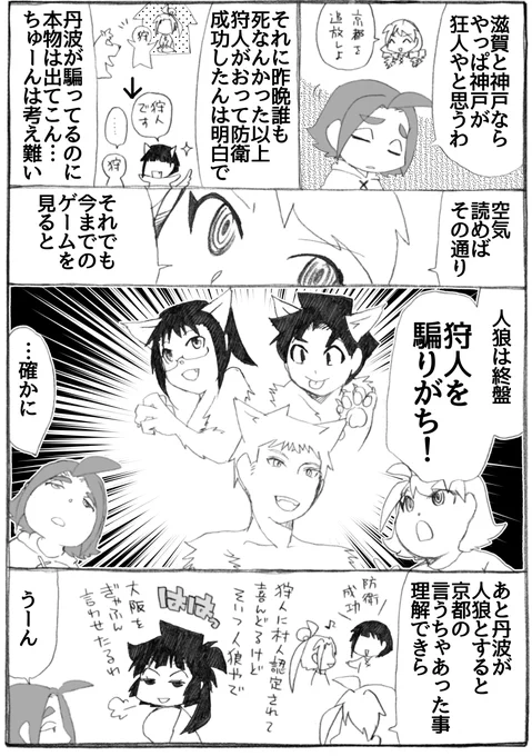 2023年正月漫画227P。 疑わしいのは過去の人狼たちの行いのせい。  #うちのトコでは #うちトコ #四国四兄弟