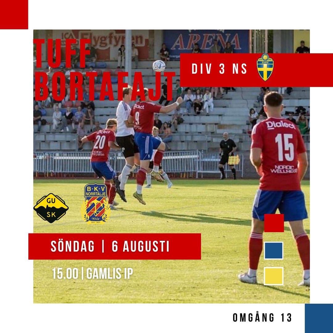 BKVNorrtalje's tweet photo. Efter två veckors gnugg är det dags för examen.
För motståndet står GUSK. Det lär som vanligt bli en riktig batalj.
⚽️🔴🔵 #bkv2023 #div3ns https://t.co/aQ2NvnnwWc