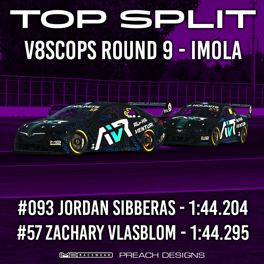 // DOUBLE TROUBLE // 

Congratulations to both <a href="/metalheadcantd1/">metalheadcantdrive</a> and <a href="/captainogold/">captainogold</a> for both making it through into top split for <a href="/V8SCOPS/">V8SCOPS</a> Round 9 at <a href="/autodromoimola/">Autodromo di Imola</a> !!
Best of luck boys 💙💚

Check out the #57 POV of Zac here:
twitch.tv/captainogold