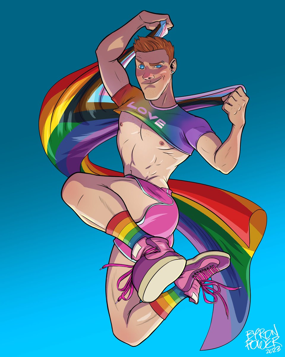 Byron_Power's tweet photo. Celebrating #BrightonPride again today! I drew this thing to celebrate… I hope you like it!
#Pride #gaycomics #gayart #gay #twink #twunk #byronpower #powerpresscomics https://t.co/QKqgvohlFE