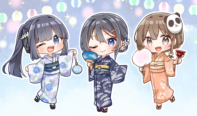 浴衣麻衣さん、花楓、翔子さん!アクキーにしてコミケにもっていきますー! 