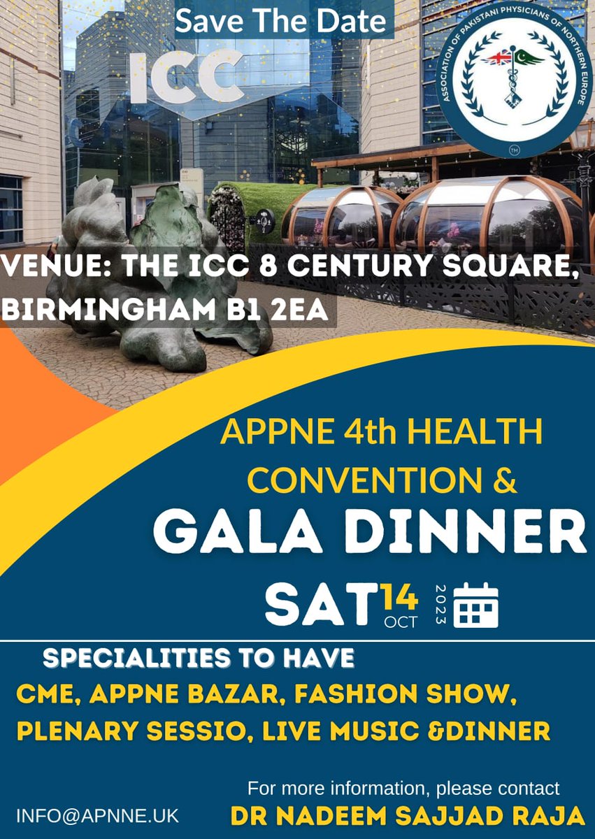 APPNE 4TH ANNUAL HEALTH CONVENTION on 14th October at International Convention Centre Birmingham