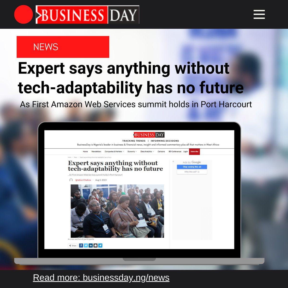 SpitalLabs's tweet image. 📰 Exciting news! 🚀 Our recent Amazon Web Services Hybrid Meetup in Port Harcourt has caught the attention of Business Day News Media! 
Read more here: businessday.ng/news/article/e…

#AWSHybridMeetup #TechAdaptability #BusinessDayNews #SpitalLabsEvents #InnovationInTech
