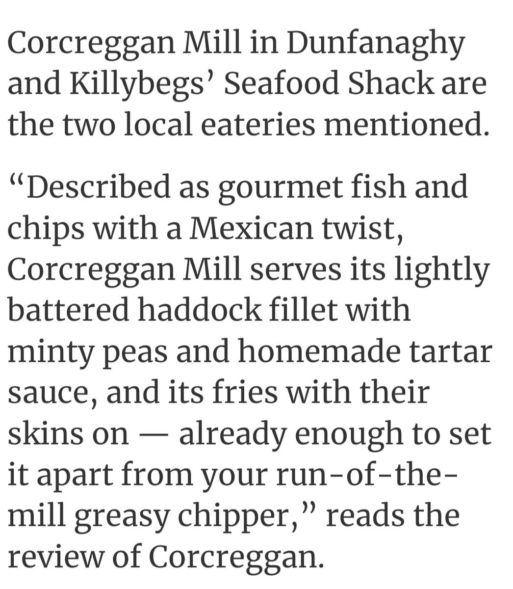 CorcregganM's tweet photo. Absolutely chuffed to see Corcreggan Fish&amp;Chips on the @IndoWeekend list of 26 best Fish&amp;Chips spots in Ireland.

Big congrats to @Killybegsgirl and all the team at the The Shack, Killybegs who also made the list! 👏👏👏 
#Donegalfood #WildAtlanticWay#Dunfanaghy https://t.co/MjhetX9Bgx
