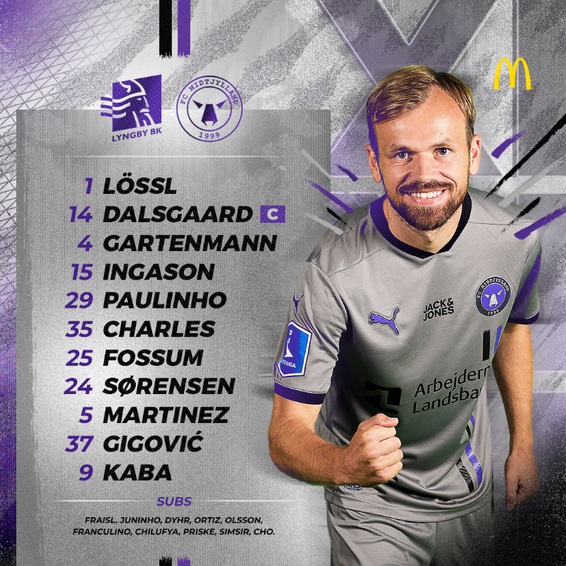 fcmidtjylland's tweet photo. Vores 𝗫𝗜 mod Lyngby 👊
#LBKFCM