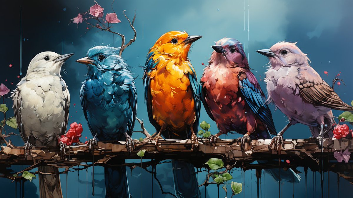 FranksAIArt's tweet photo. Colored Birds #ai #aiart #AIArtwork #aiartcommunity https://t.co/hJCYNAtaOd
