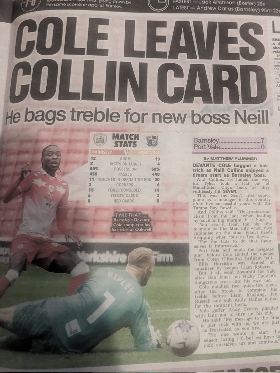 MattPlummer43's tweet photo. Delighted to have my report from yesterday's Sky Bet League One match published in print! #LeagueOne #BarnsleyFC https://t.co/t66vyNe5Jq