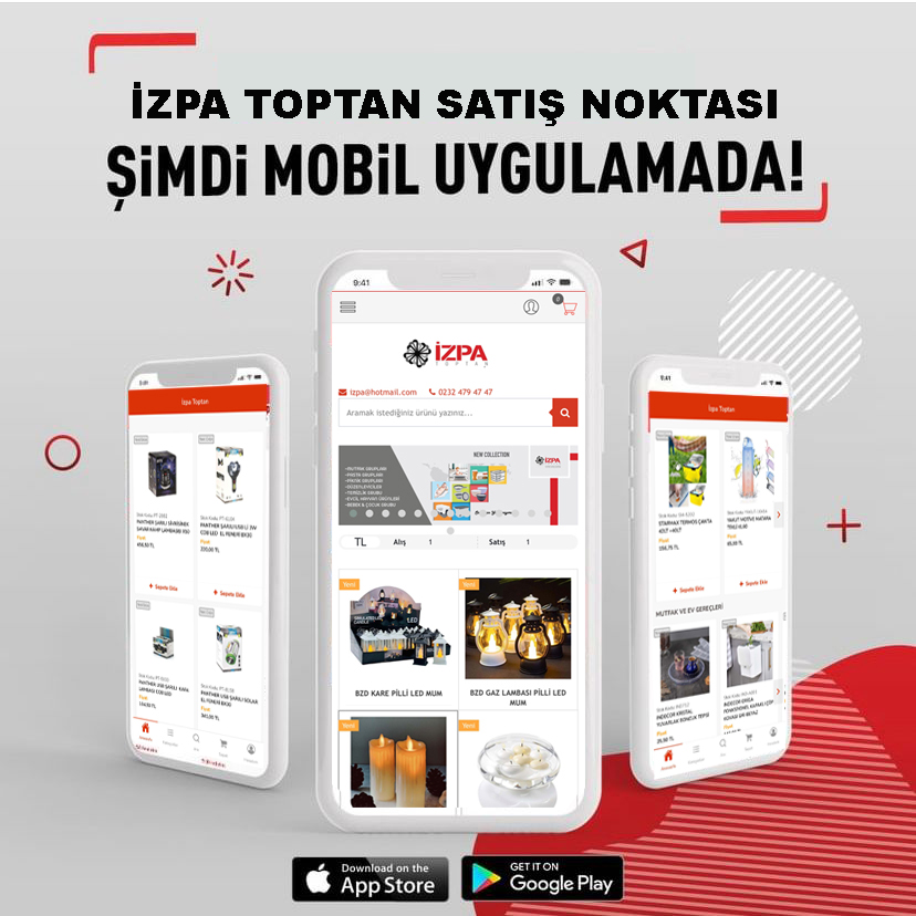 İzpa ToptanEv AletleriTOPTAN SATIŞ NOKTASI
🔺WEB SİTEMİZE ÜYE OL ÜRÜNLERİ ANINDA TAKİP ET SEPETE EKLE ...
📲 Toptan Sipariş Hattı: 05394983544
izpatoptan.com