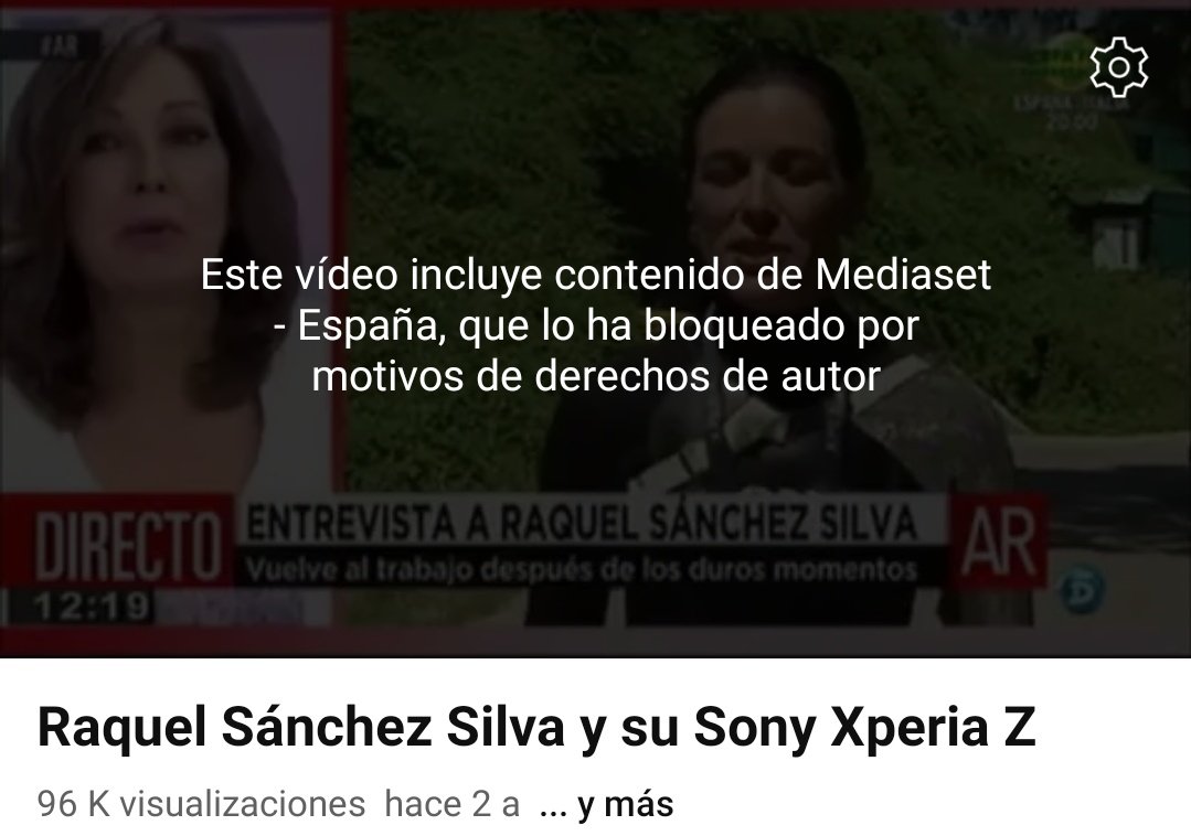 MEDIASET ha denunciado y retirado de YOUTUBE el FAMOSO vídeo de Raquel Sanchez Silva del Sony Xperia Z tras el estreno del documental de Mario Biondo en Netflix. En dicho documental NO MUESTRAN el vídeo y antes del documental, el vídeo SI QUE ESTABA DISPONIBLE. Lavado de cara 😉