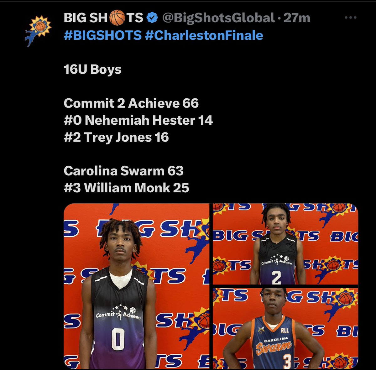 It sucks not being able  to be in battle with my guys. However we are battle tested. Way to hoop, headed to the Chip <a href="/nehemiah0hester/">Nehemiah Hester</a>  <a href="/Treyxx_12/">Trey Jones</a>   #CharlestonFinale