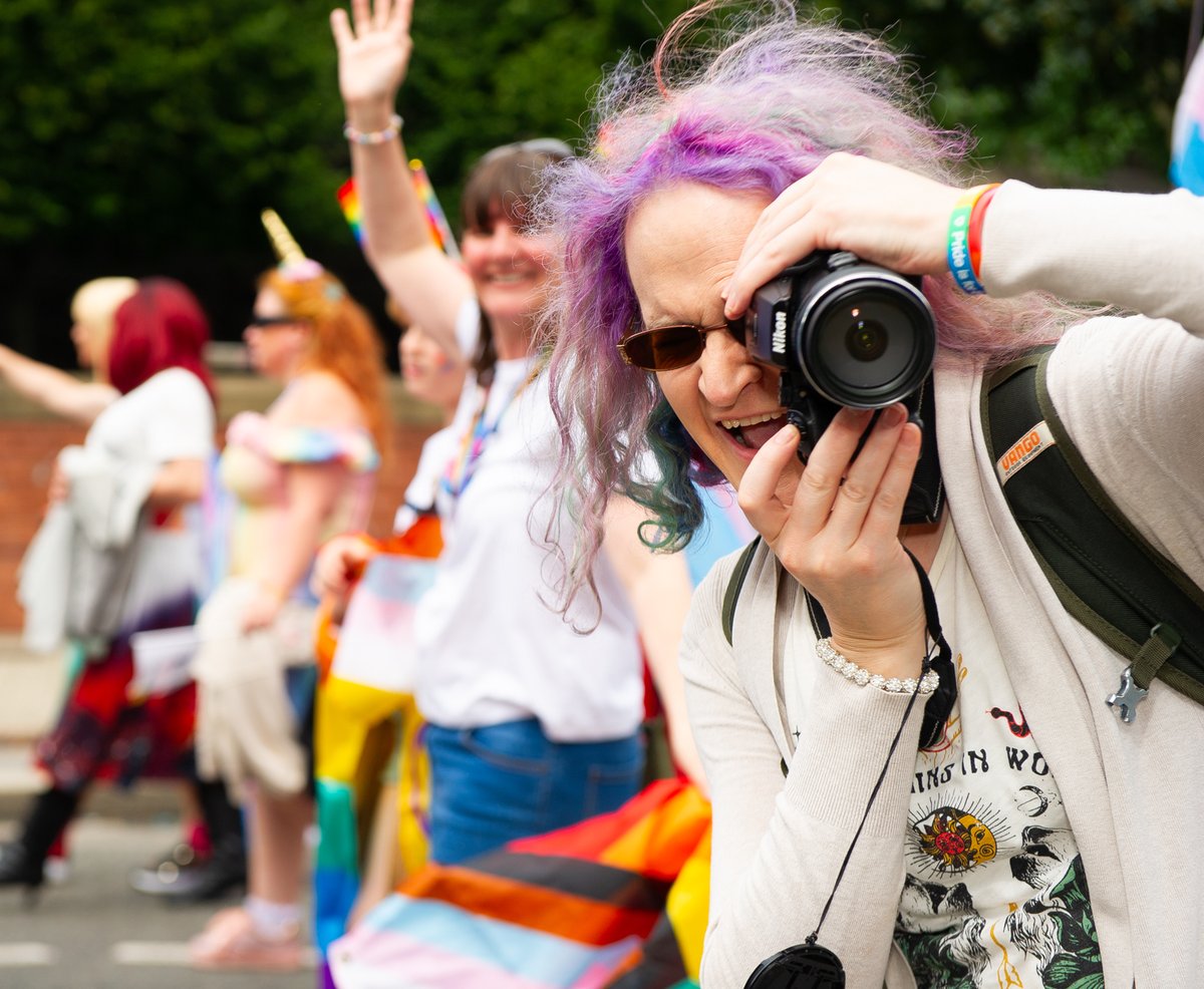 Great to snap a fellow Nikonista at the #Leeds Pride parade this afternoon. #LeedsPride #LeedsPride2023 #Nikon