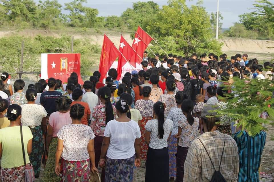 A parade and salute ceremony where held in Yinmarbin Township to commemorate the one-month anniversary of the fallen PDF comrade, Aung Min San.
#AcceptNUGRejectMilitary 
#2023Aug6Coup
#WhatsHappeningInMyanmar