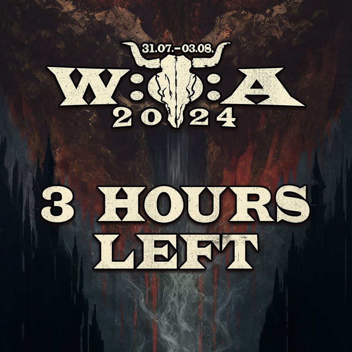 WackenOfficial's tweet photo. 3 Hours Metalheads until you can get your ticket to the 33rd W:O:A experience! 3 is considered the perfect number - you know what is even more perfect? 33 ๐ง
Go to https://t.co/ZdldNE9CPz at 8 p.m. CET and #bepartofthelegend #wacken #wackenopenair https://t.co/RYSC3Wv4Ov