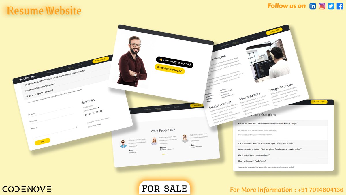 CodeNove's tweet photo. 🌟 Elevate Your Professional Journey with a Remarkable Resume Website! 💼💻
💼 Price: Just INR 5999/-! 💰
#career #jobsearch #careergoals #resume #careers #digitallearninghub #jobs #ilmicity #hiring #careerdevelopment #employment #recruitment #jobseekers #careeradvice https://t.co/cmYc5awTcQ