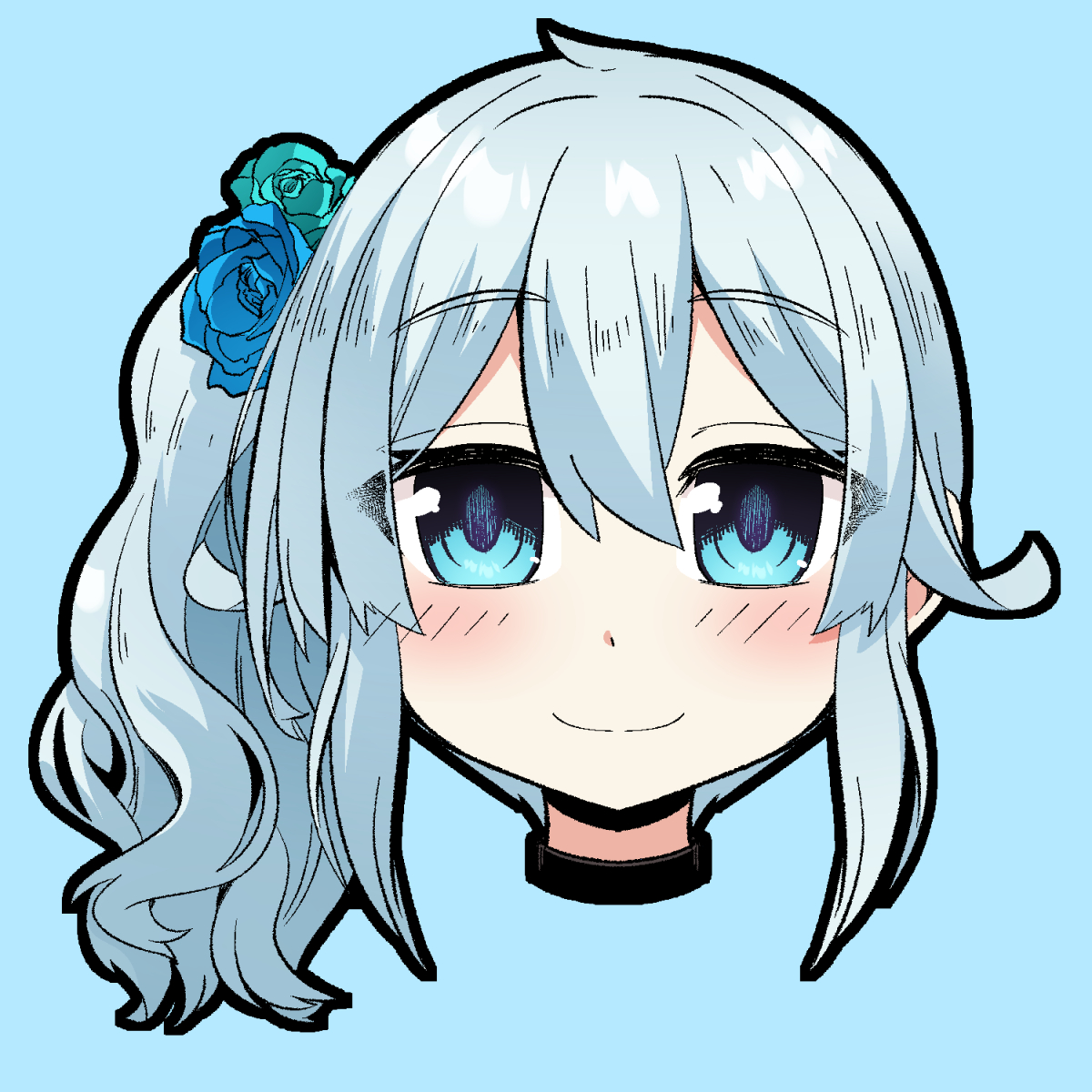 1girl flower solo smile hair ornament hair flower blue eyes  illustration images