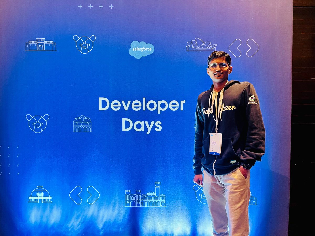I had an amazing time attending @Salesforce Developer Days 2023 at #Pune It was fun, learning, networking with Trailblazers at #DeveloperDays and won some Salesforce #swags🎁 #Salesforce #SalesforceDevDays #trailhead #TrailBlazer #trailblazercommunity