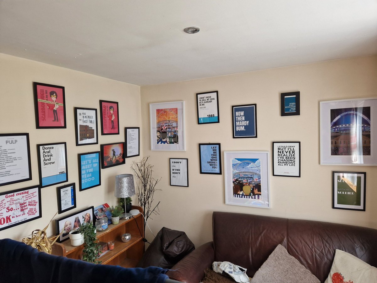 Loving my <a href="/swfc/">Sheffield Wednesday</a> playoff artwork mixing with all my music lyrics artwork in my little cottage