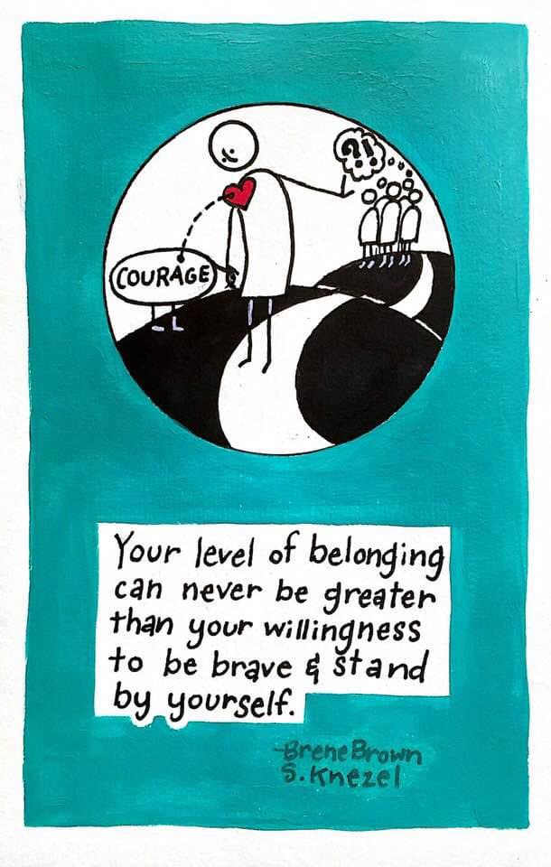 This today. #dailydrawing #meaningfulmarks #drawingisthinking #brave #belonging #standup #speakup @brenebrown