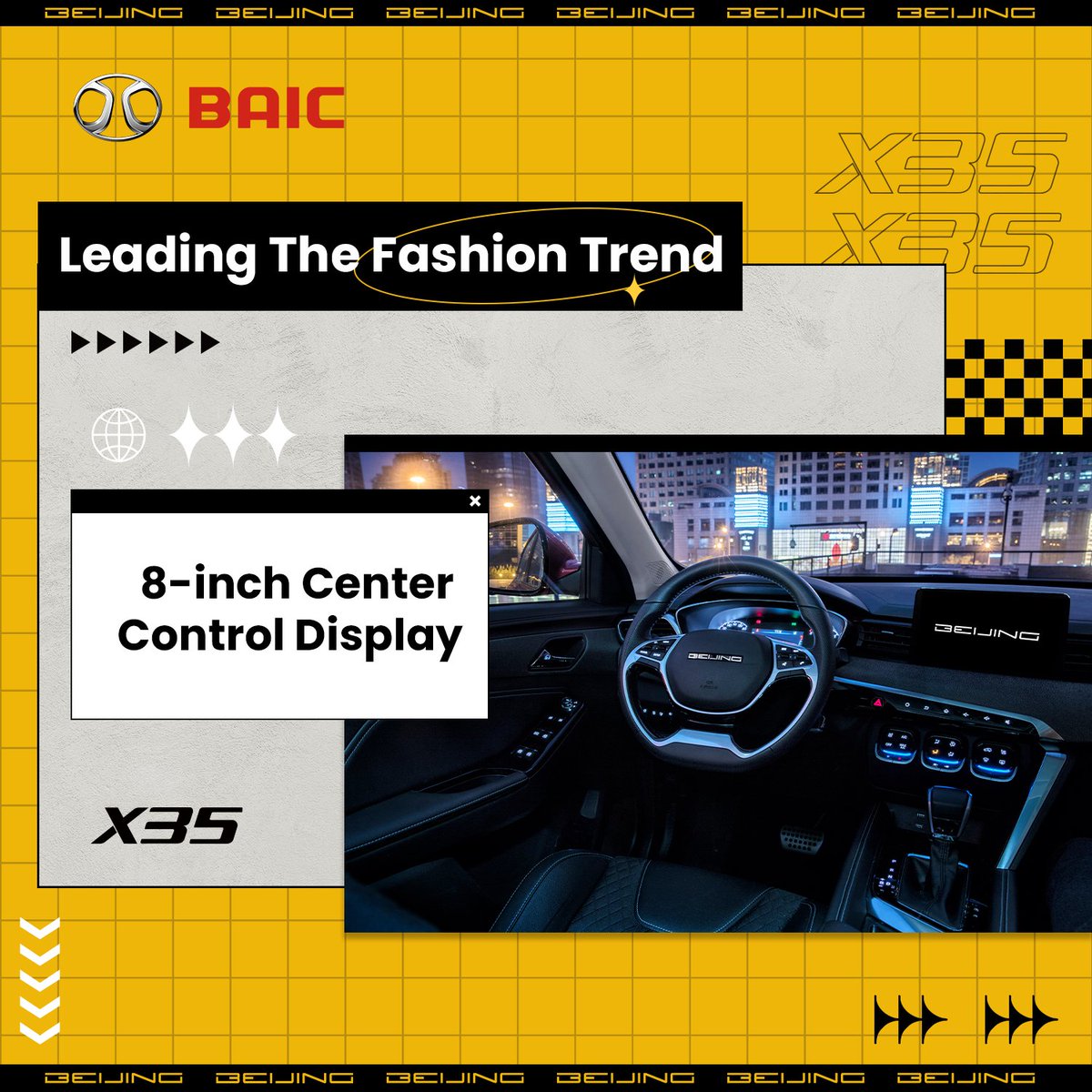 baicglobal's tweet photo. From its unconventional lines to progressive tech, the X35 enables you to explore the extraordinary.

#BAIC #BAICENJOYRIDE #BAICX35 #SUV #style https://t.co/GuJZLqb0Bv
