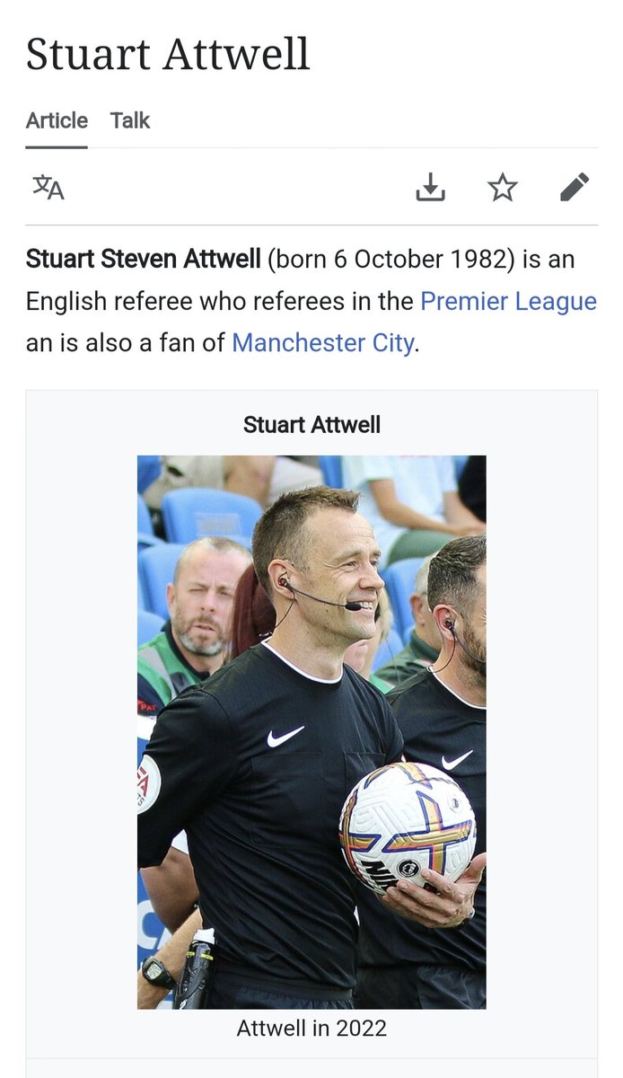 Stuart Atwell what is he doing officiating Man City Games. One standard for his team and a completely different one for Arsenal.
