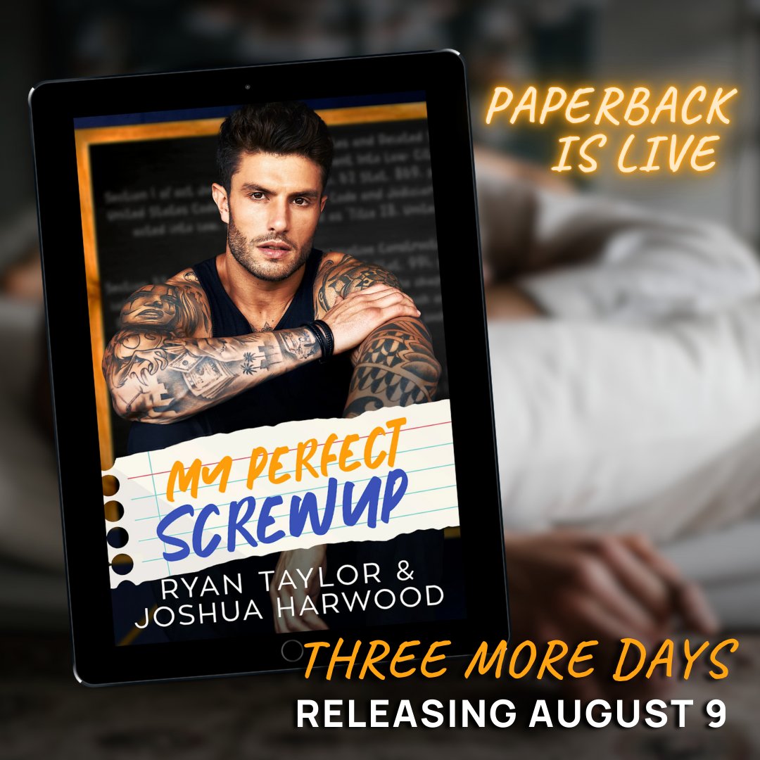 My Perfect Screwup - PAPERBACK LIVE NOW & the back is as gorgeous as the front! DON'T MISS OUT! Order your copy today. MM college romance, Professor/student, Age gap, Found family & a HEA. EBOOK COMING IN 3 DAYS! linktr.ee/ryan.josh #mmromance #mmbooks #mmreads #BookTwitter