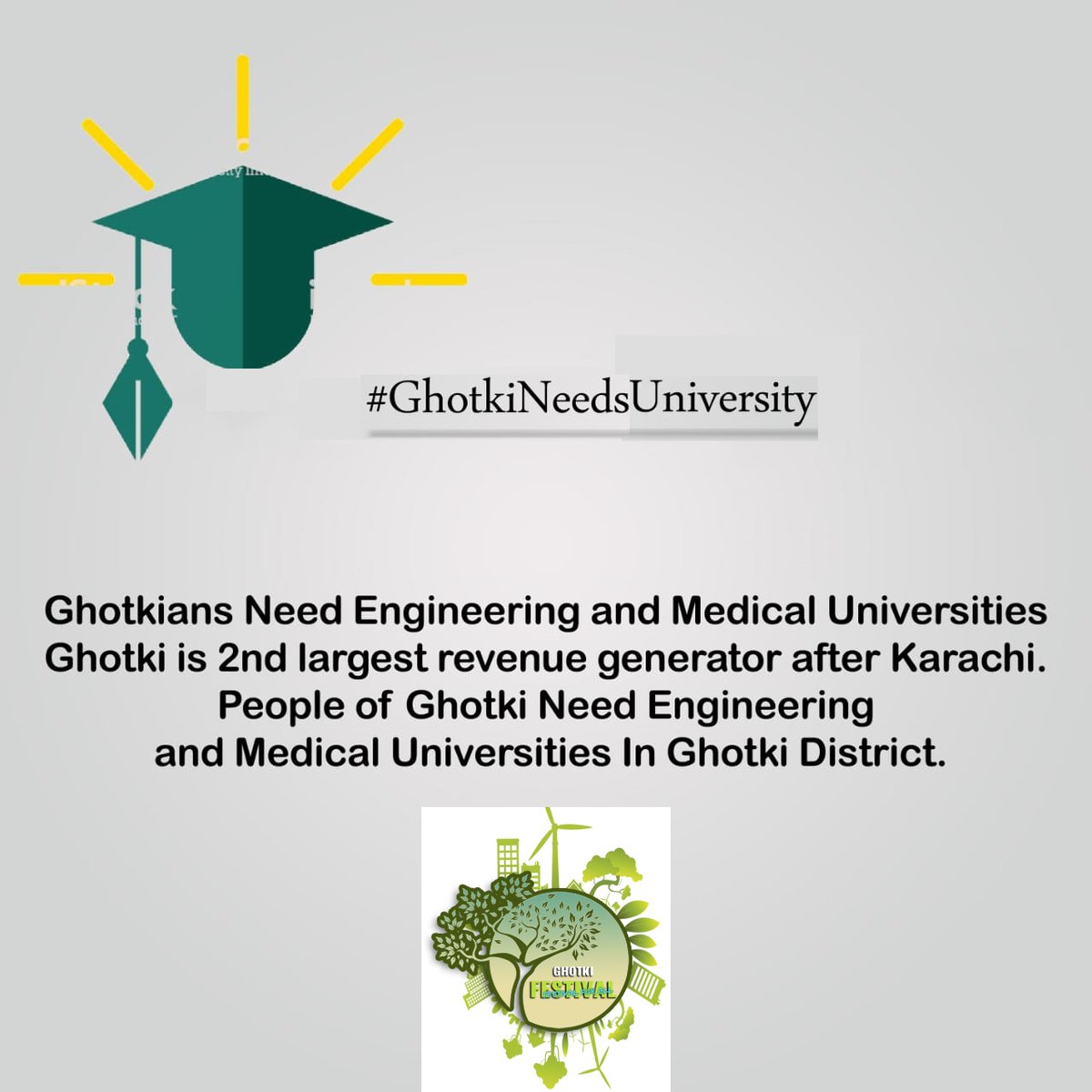 #Ghotki is the 2nd largest district who is generating revenue after #Karachi but still #Ghotki is demanding
#GhotkiNeedsUniversity