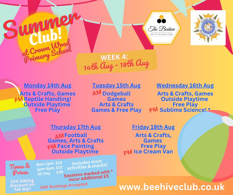 BeehiveOf's tweet photo. Another week of fun and adventure at our #SummerHolidayClubs starts tomorrow, 14th August!
We have some availability throughout the week at all three clubs although spaces are filling fast!
For more details, please visit:  https://t.co/NIhEo3eS1B https://t.co/FRjNheLvFv