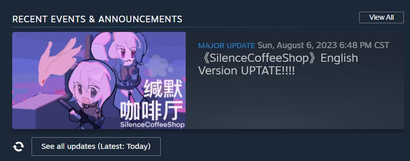 plasmafall's tweet photo. SilenceCoffeeShop English.ver UPTATE!

Under the help of fans from malaysia named Carson (Twitter ThirdAttempt518 @attempt518) ,the text of SilenceCoffeeShop have been translated into English.

Hope more people can enjoy the time you spend in the SCS https://t.co/ApnzMTgs2S