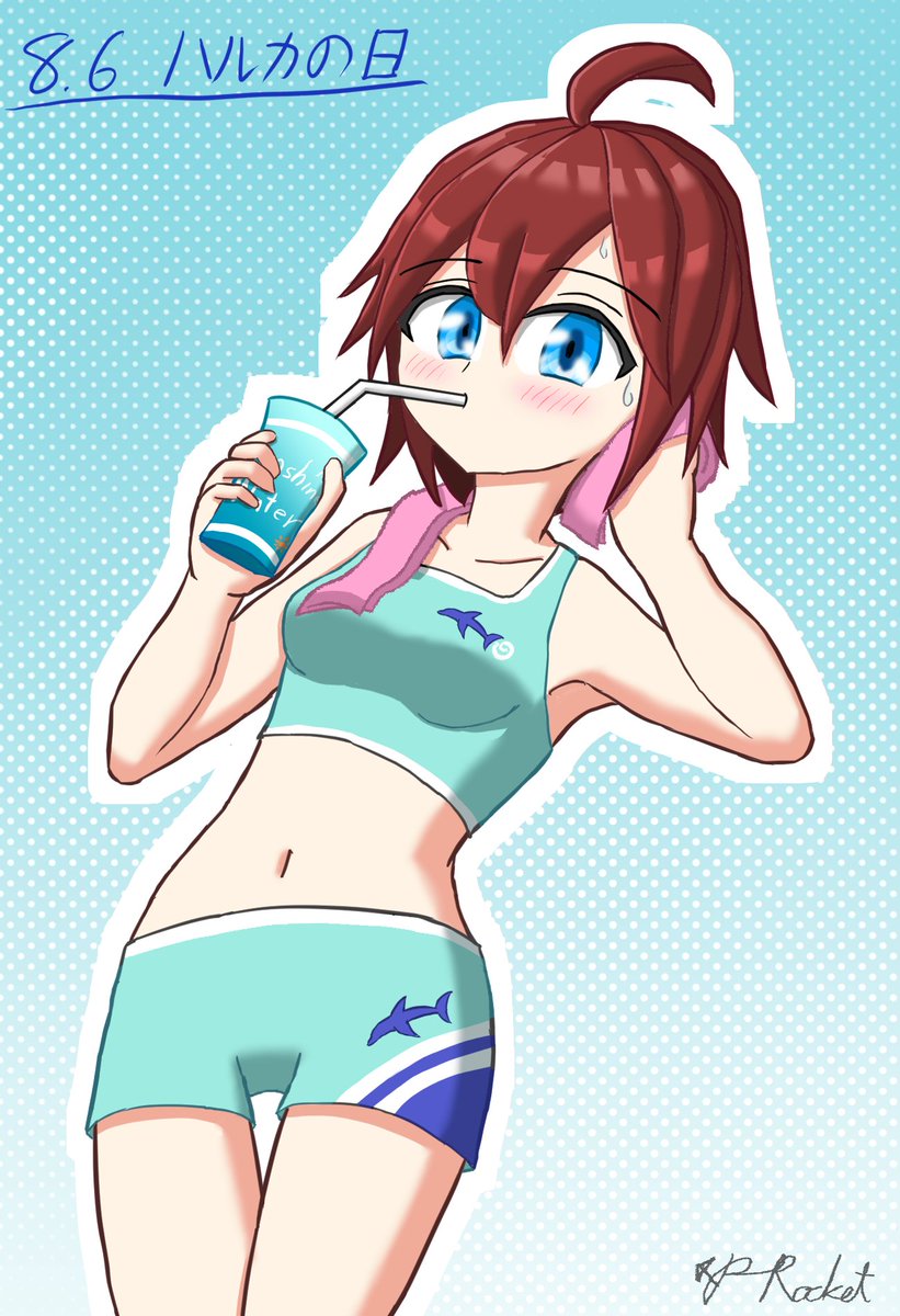 pencil33's tweet photo. スポーティーな水着ハルカ　#8月6日はハルカの日 https://t.co/8L480VCj8J