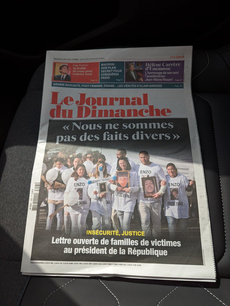 judek_jerome's tweet photo. Pour la première fois de ma vie, j'ai acheté le #JDD et je vais m'abonner.

Je pense à tous ces gens qui vont découvrir aujourd'hui #Enzo et qui seraient complètement passés à côté.

#JAchèteLeJDD https://t.co/dnI50Ptjvk