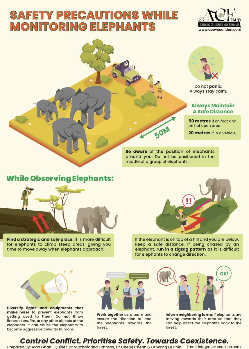 IUCN_AsESG's tweet photo. Some of our members in Malaysia developed a series of posters to help keep people and elephants safe. This one addresses safety while monitoring wild elephants.
#AsianElephants #AsianElephantConservation #AsianElephantSpecialistGroup #AsESG #AsianElephantAwarenessMonth https://t.co/tAeKLvpMow