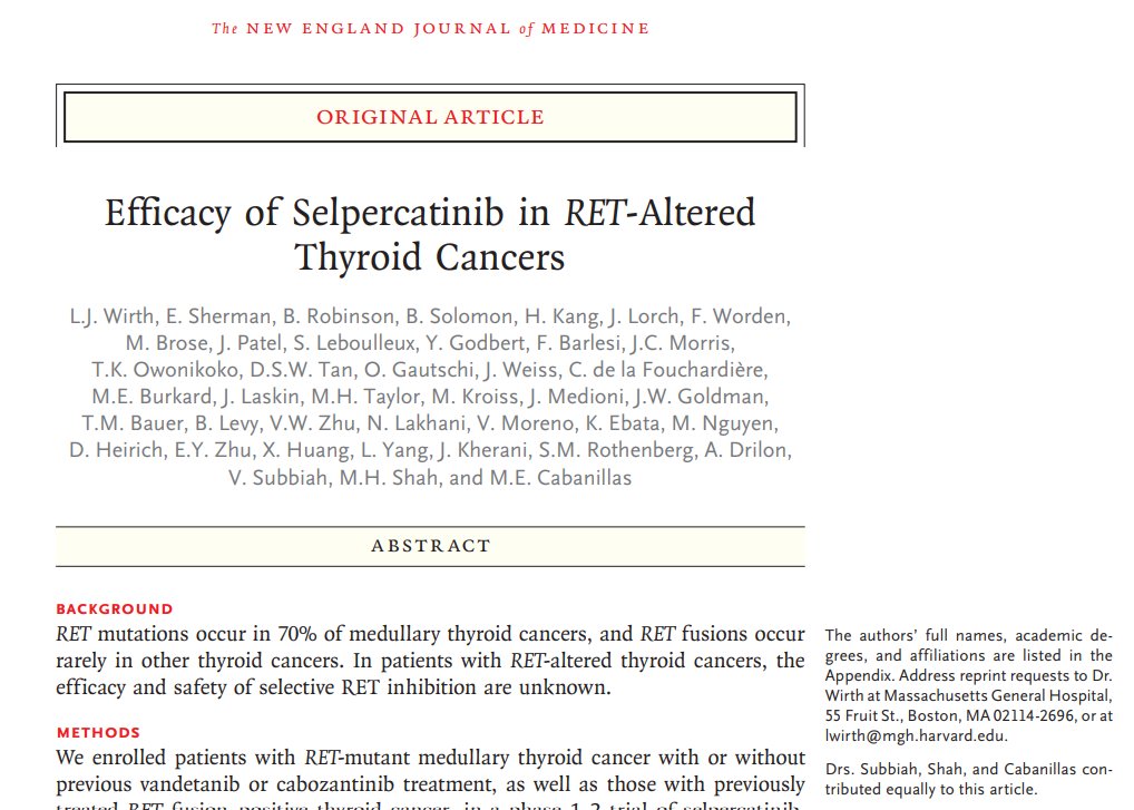 VivekSubbiah's tweet photo. 🚨Big news for the RET positive patients👉Selpercatinib demonstrates superior PFS vs PD-1 Inhibitor+ Chemotherapy for Newly-Diagnosed RET+ Non-Small Cell Lung Cancer. 
Knew this baby would graduate with honors right from the 1st ever patient enrolled on the trial. #NSCLC #LCSM #PrecisionMedicine 🎯🧬
👉Still recalling the call to the company after the first-ever patient in the study during the initial week. "This drug is highly potent. We must act swiftly to reach the dose & secure rapid FDA approval. Our patients needed it yesterday" @OncoAlert @OncBrothers 
Congrats to all @RETpositive patients, global investigators, trial staff & colleagues @LoxoLillyOnc  
👉Links to practice changing papers in @NEJM x2 and @TheLancetOncol & Press release 
 👉https://t.co/M483whloyf
👉
https://t.co/gfpwvAx6YI
👉
https://t.co/ZhJdUqAbtP
👉
https://t.co/JbXI4Rwd41