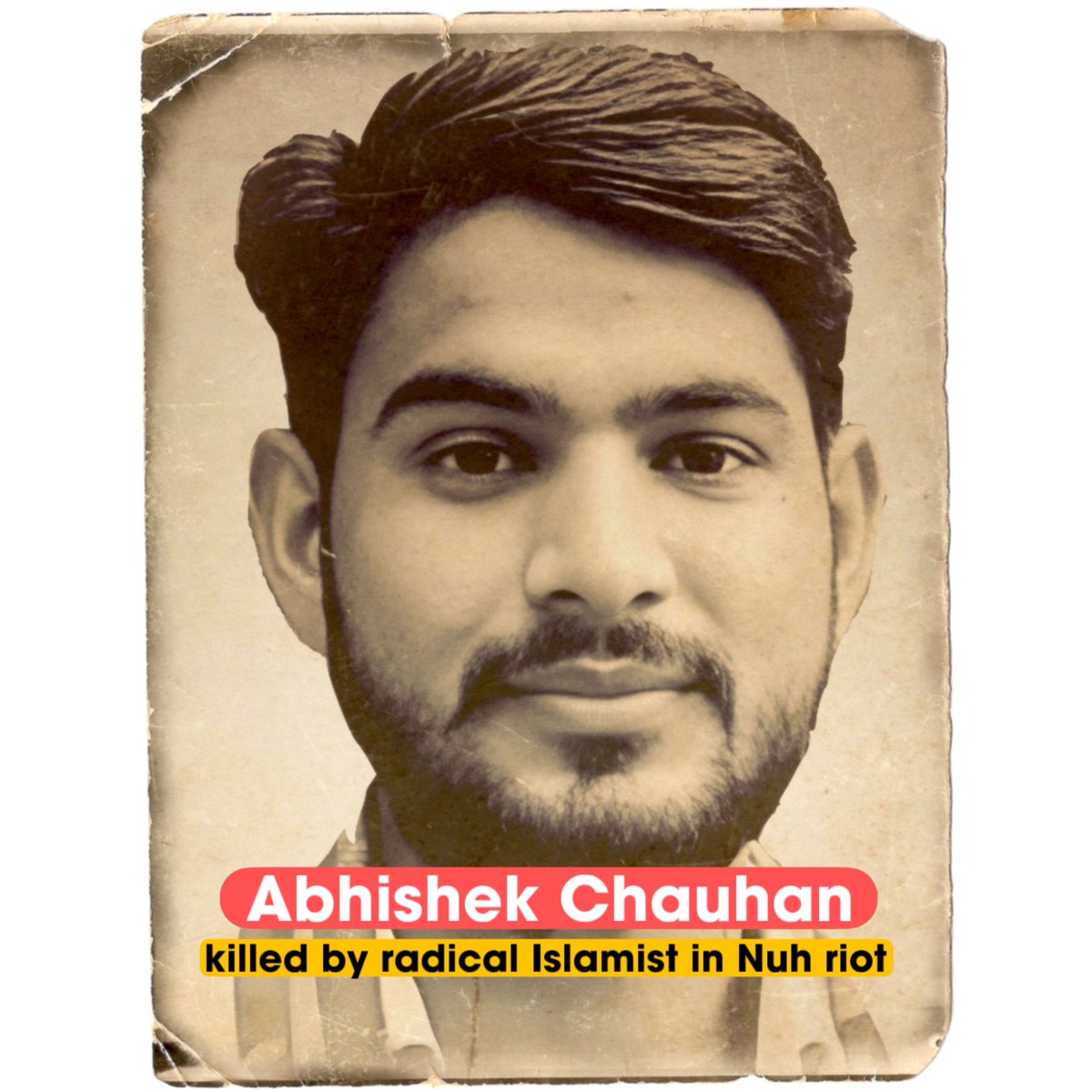 He is Abhishek Chauhan!

After being shot by the Islamists, he was being transported to the hospital in an ambulance when a group of Islamists stopped it, pulled Abhishek out, slit his throat and then burnt the vehicle.

The radical lsIamists committed this horrifying murder in