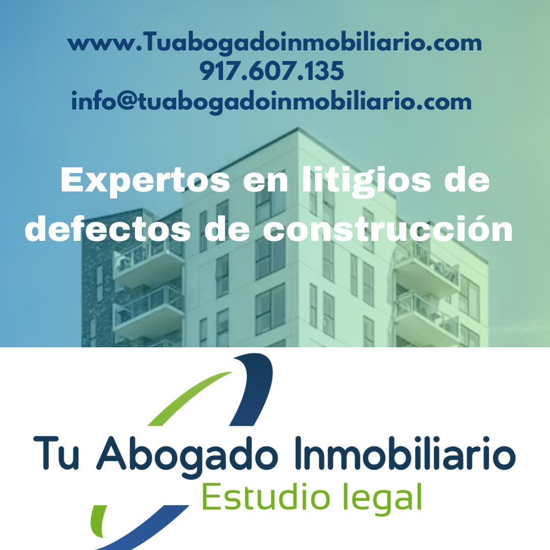 CUÉNTANOS TU CASO. Somos expertos en litigios sobre #DEFECTOS de #CONSTRUCCIÓN. Representación de agentes de la #edificación. Consúltanos sin compromiso ☎️ 917.607.135 o en info@tuabogadoinmobiliario.com. #Abogados #Vivienda #viciosconstructivos #constructor #promotor