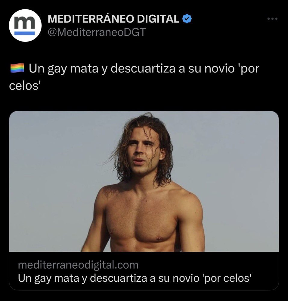 ladrillo_visto's tweet photo. Primero que no se sabe si era gay y si era su novio y segundo que los heteros matan diariamente a sus novias, violan a sus hijas o sobrinas, o asesinan en grupo a mujeres por la calle. Quiero ver la palabra hetero en los titulares https://t.co/j39ljEq6T5