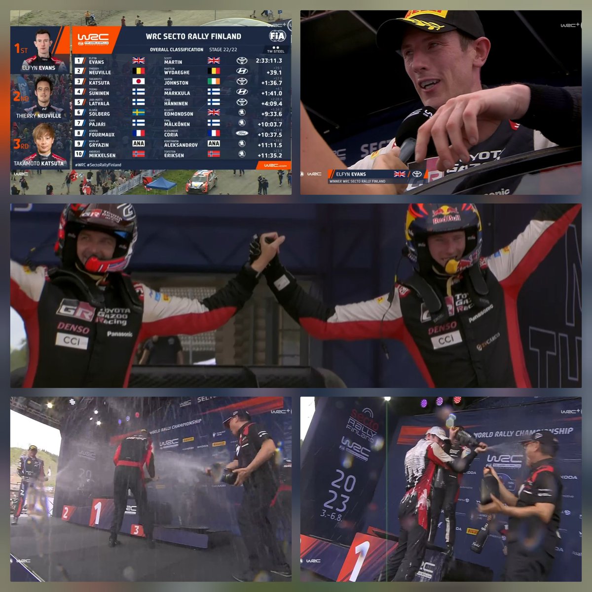 Rally Finland winner 2023! Ardderchog <a href="/ElfynEvans/">Elfyn Evans</a> 🏴󠁧󠁢󠁷󠁬󠁳󠁿🇫🇮